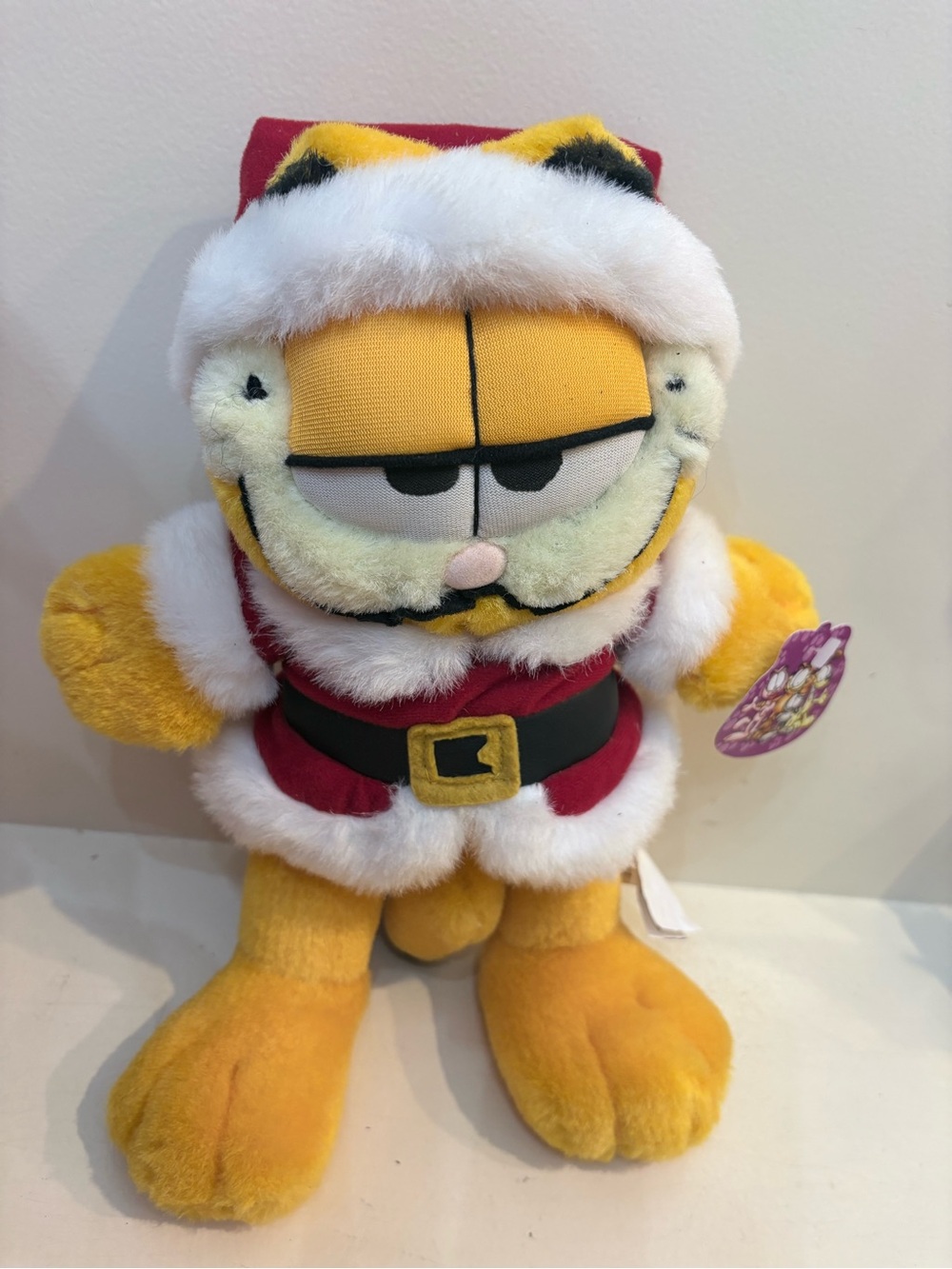 Vintage 12” Garfield CHRISTMAS Santa Suit Plush